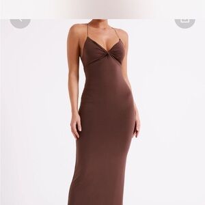 NWT Meshki Chocolate Backless Dress